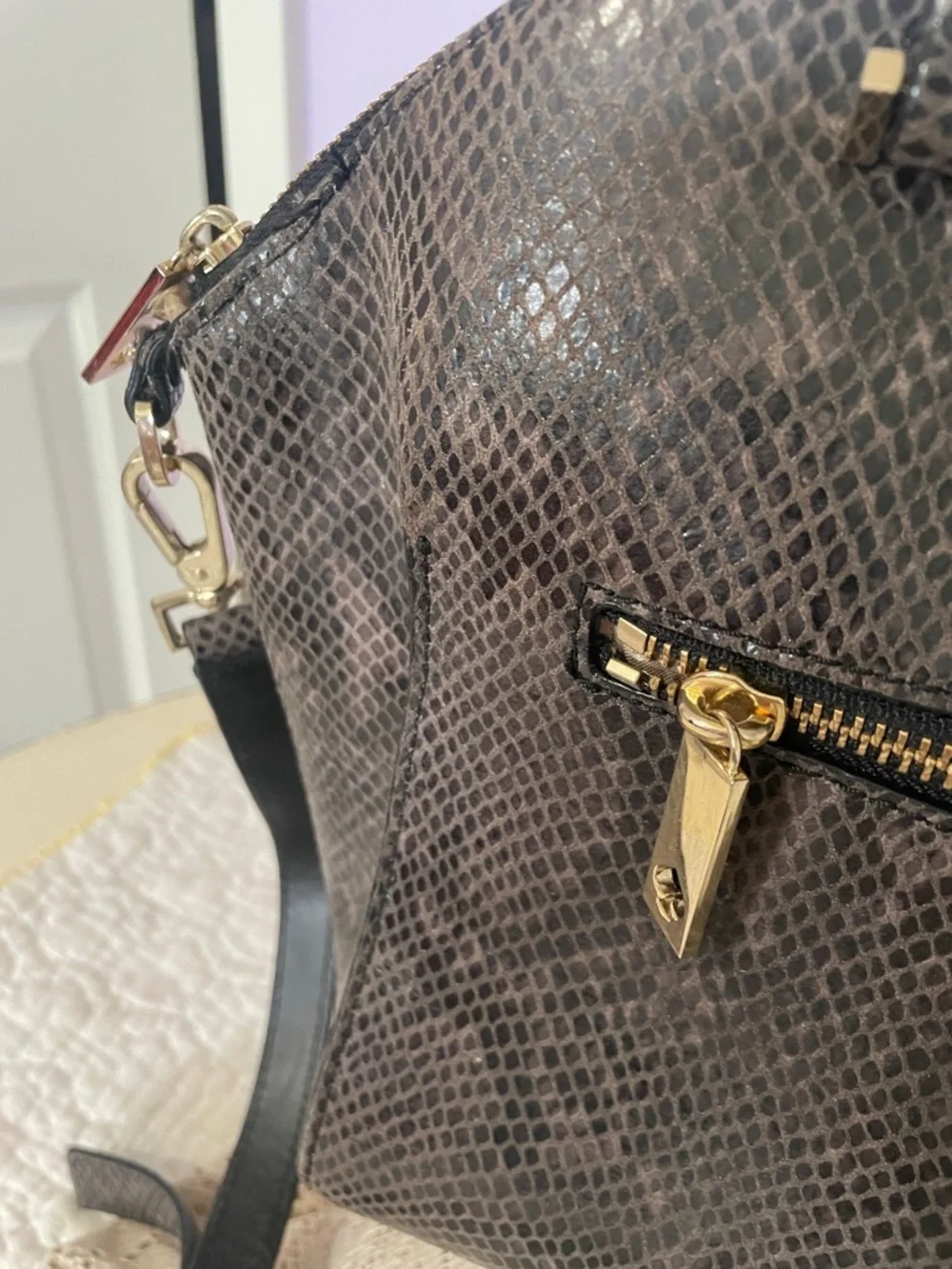 Designer Kate spade New York parliament square exotic satchel bag
